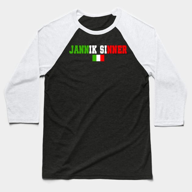 Jannik Sinner Baseball T-Shirt by King Chris